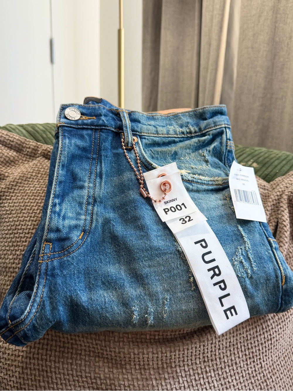 Purple Brand Skinny Jeans for Men - Mid Indigo, Size 32